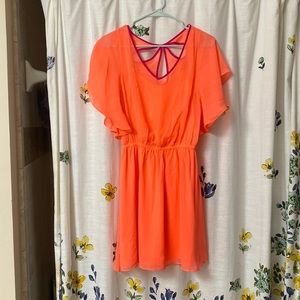 Express dress, bright colors, semi formal, very comfortable